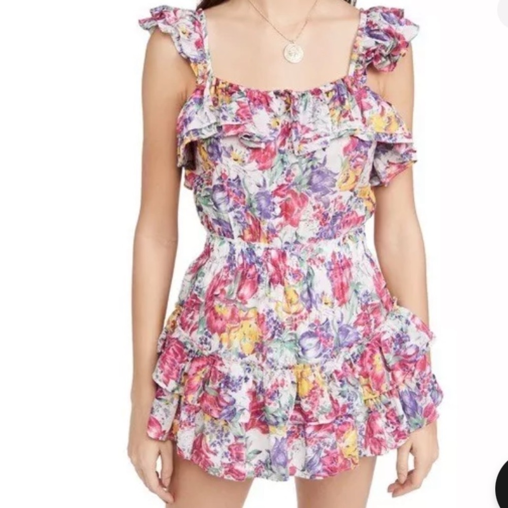 NWOT LoveShackFancy Marina Floral Ruffle Dress Size S